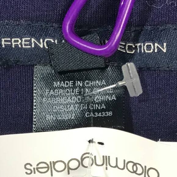 FRENCH CONNECTION sz 2 XS Eclipse Blue Faux Fur Hoodie Full Zip Jacket b133 - Picture 9 of 11